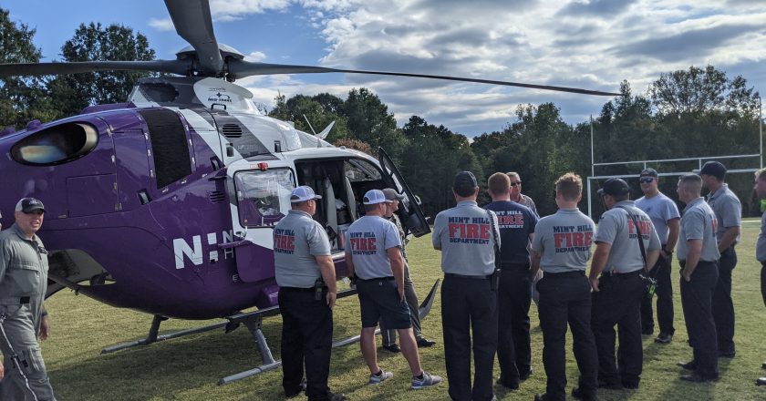 Novant Health Critical Care Helicopter Visits Mint Hill Madness